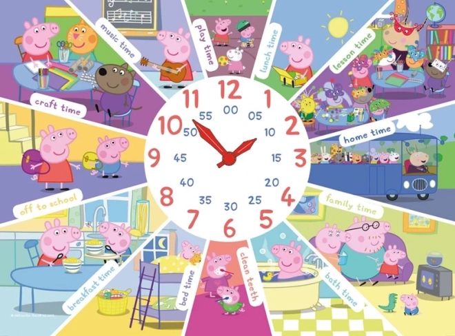 Puzzle mit Uhr SCHWEINCHEN PEPPA XL 60 Teile