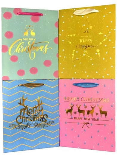 Weihnachtliche Papiertüte für Geschenke 44 × 31 × 12 cm, Motivmix