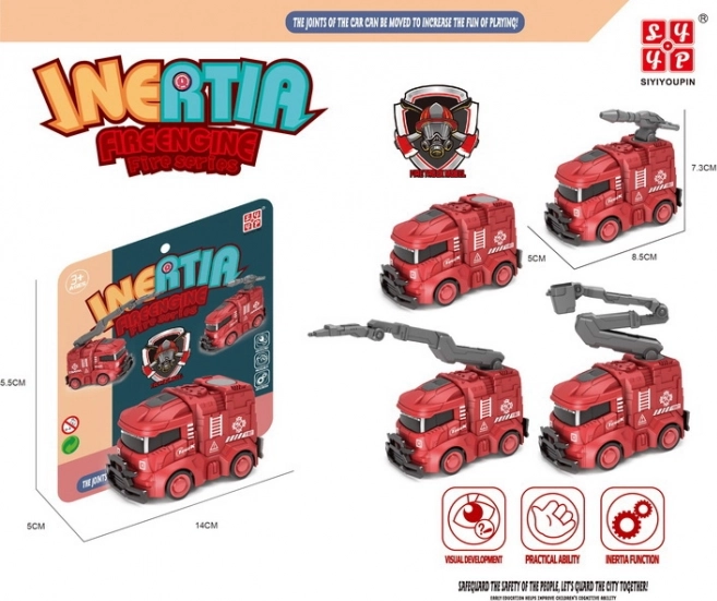 Feuerwehrauto mit Schwungantrieb 8,5 cm