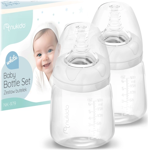 PP-Babyflaschenset 180 ml 2 Stk. NUKIDO mit dynamischem Silikonsauger