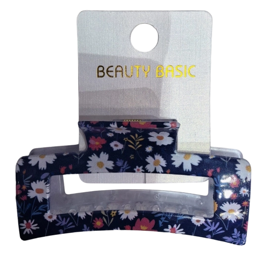 PINK eleganter Haarclip mit Blumen dunkelblau - 1 Stück