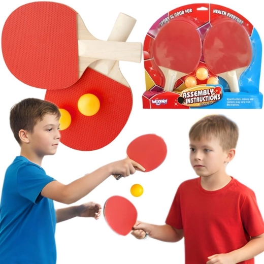 Woopie Tischtennisschläger-Set mit 3 Bällen