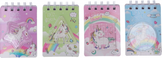 Notizblock 7x10 cm Einhorn mit Labyrinth, 60 Seiten