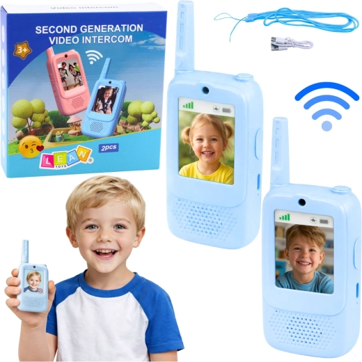 Kinder-Walkie-Talkies mit Videoanruf und Kamera – blau