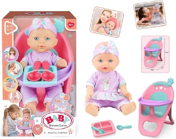 Baby Sweet Love Babypuppe mit Stühlchen