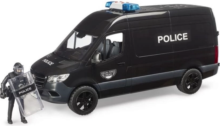 Bruder Polizeitransporter Mercedes‑Benz Sprinter mit Bereitschaftspolizist