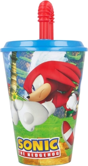 Kinderbecher mit Trinkhalm Sonic the Hedgehog 430 ml