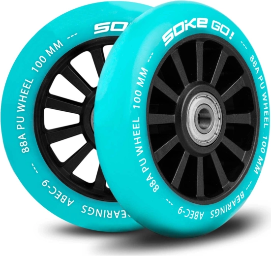 Räder für Scooter 100 mm türkis 2 Stk SOKE