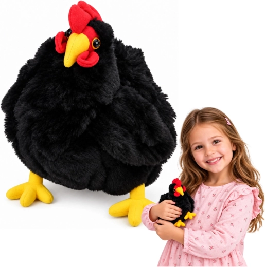 Plüschhuhn in Schwarz, 20 cm
