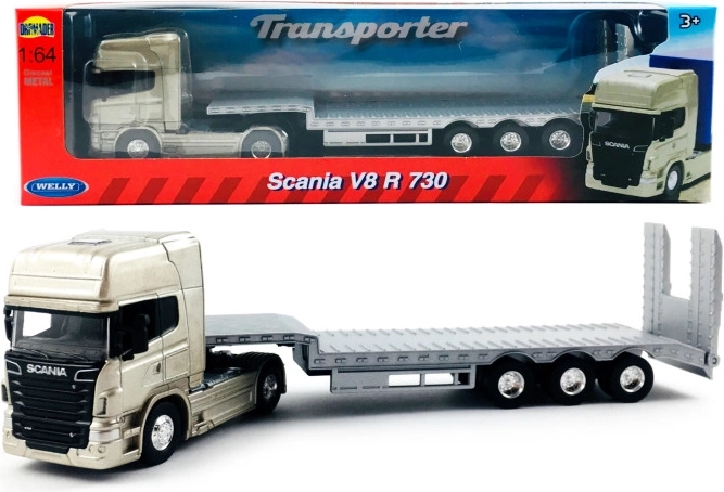 Welly Lkw Scania 1:64 mit Auflieger