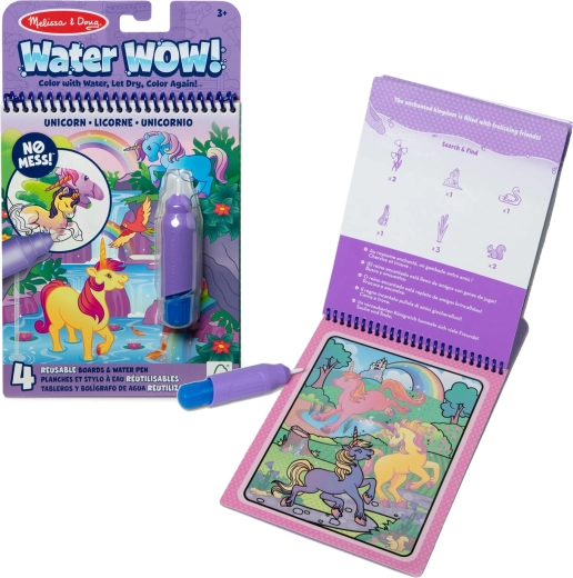 Melissa & Doug Water Wow Wasser-Malbuch Einhörner mit Wasserstift