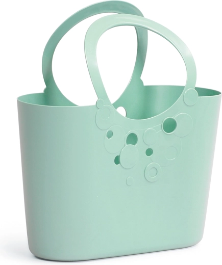 Plastiktasche Lily 40 cm, Salbeigrün – elegante Einkaufstasche für Shopping und Freizeit
