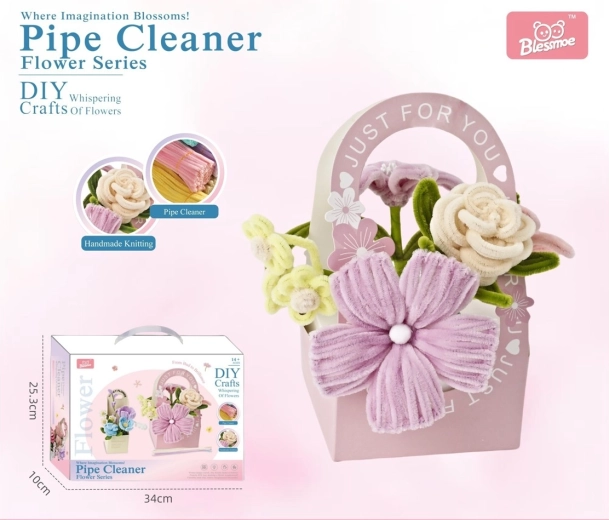 Kreatives DIY-Set zum Basteln eines Blumenstraußes für Kinder