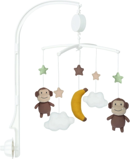 Musik-Mobile fürs Babybett mit Affen JABADABADO