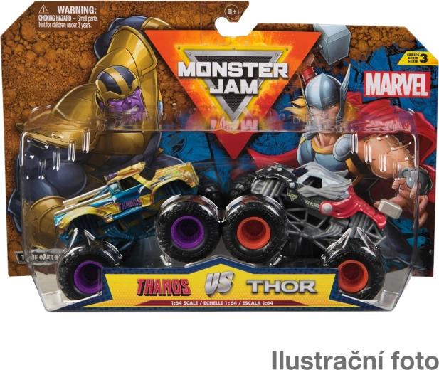 Monster Jam Marvel 1:64 – Set mit 2 Die-Cast Monstertrucks