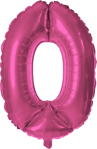 Folienballon Ziffer 0 30 cm rosa TORO