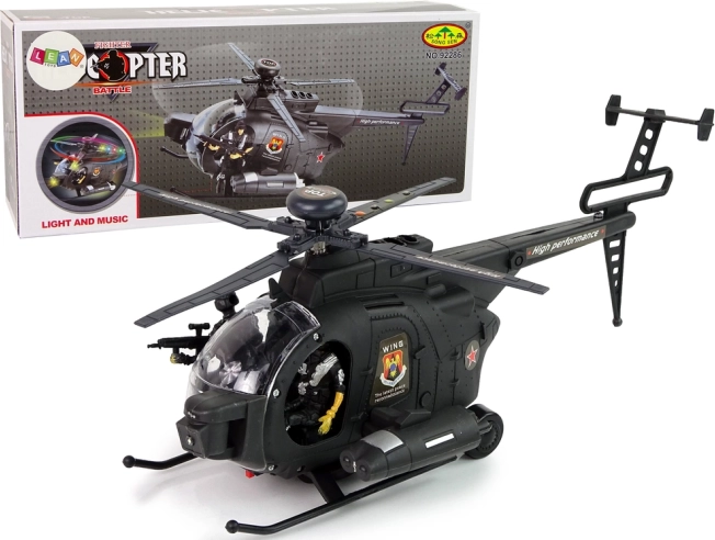 Militärhubschrauber mit Flügeln und Lichteffekten, batteriegespeist