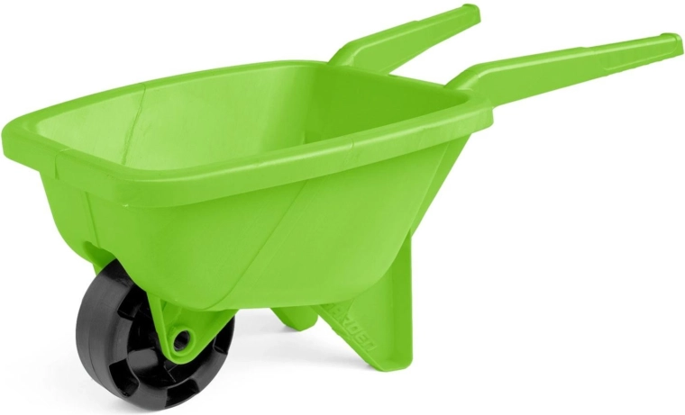 Grüne Kinder-Schubkarre für den Sand