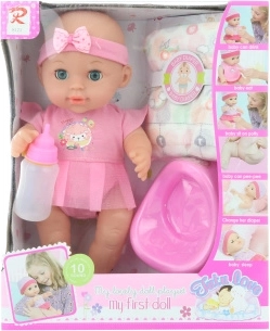 Baby mit Geräuschen und Pipi-Funktion mit Zubehör