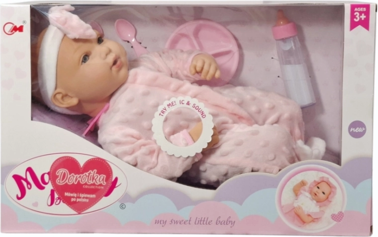 Sprech- und Singpuppe Dorotka (Polnisch) mit Zubehör – 1 Stück