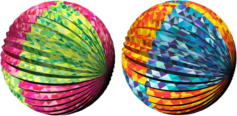 Papierlampion MY PARTY 25 cm – bunter, gefalteter Dekor