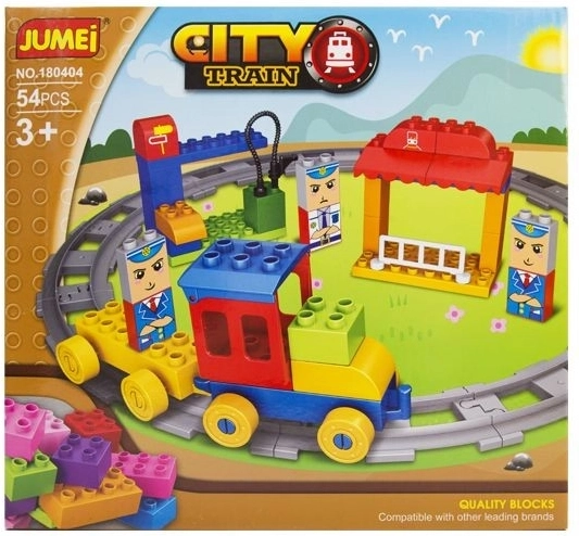 Jumei City Baukasten Zug 54 Teile 28 × 26 cm - 1 Stück