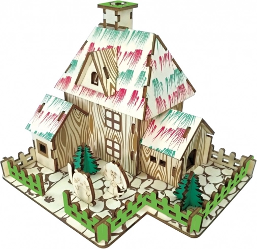 Holz-3D-Puzzle Hexenhütte WOODCRAFT