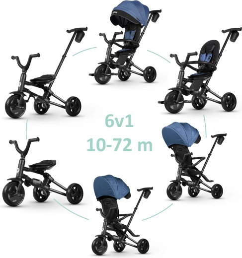 Faltbares Kinderdreirad Qplay Nova Niello Blue 10–72 Monate