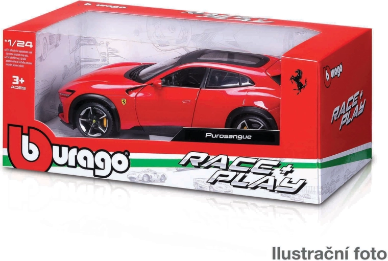 Bburago Ferrari 1:24 – Druckgussmodelle Race & Play (Assortiment)