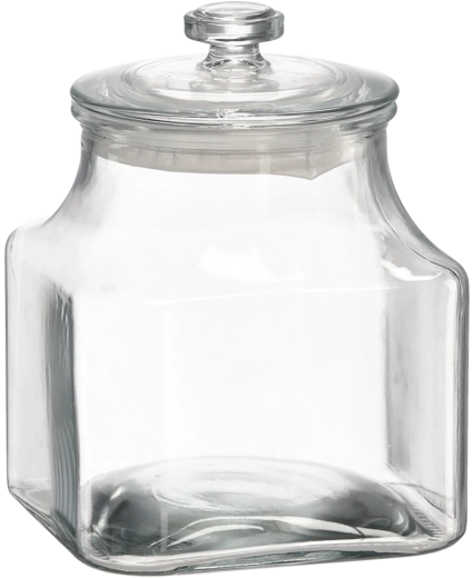 Quadratische Glasdose 2,4 l mit Glasdeckel