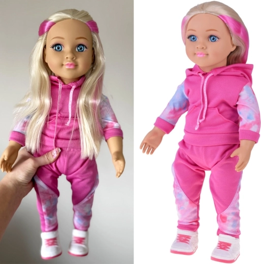Sportpuppe May May Girl im Trainingsanzug mit Melodie, 48 cm