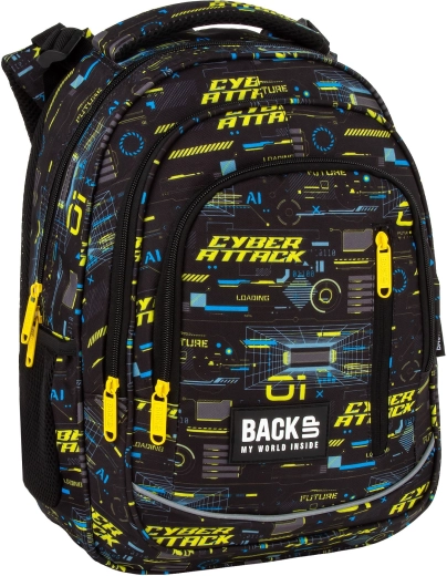 Schulrucksack BackUP Cyber Attack schwarz 26 l