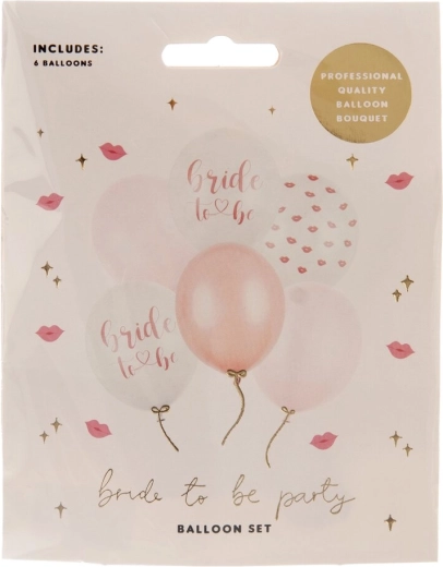 Latexballons „Bride to be“ – Farbmix, 6 Stück