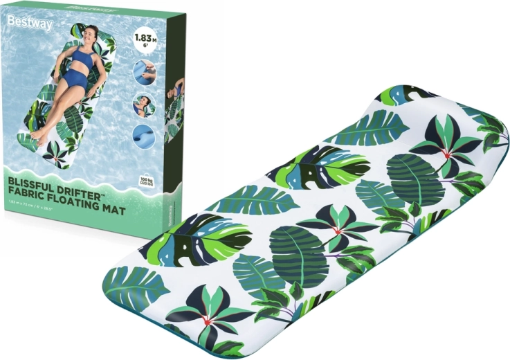 Aufblasbare Wassermatratze mit Palmenblatt-Print