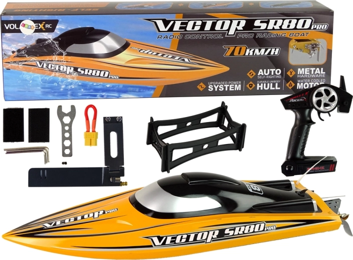 RC Rennboot VECTOR SR80 Pro bürstenlos 74 km/h – gelb