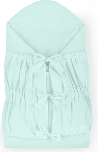 Petite&Mars Schnür-Wickeldecke Nurse mit Kokoseinlage Frosted Mint 75 × 75 cm
