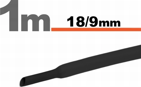 Schwarzer Kabelschutzschlauch 18/9 mm