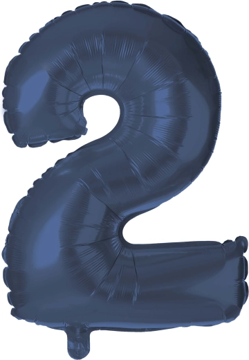 Folienballon TORO Zahl 2, 30 cm, blau