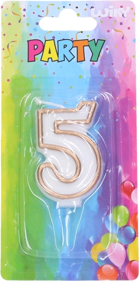 Party-Kerze Nummer 5 gold