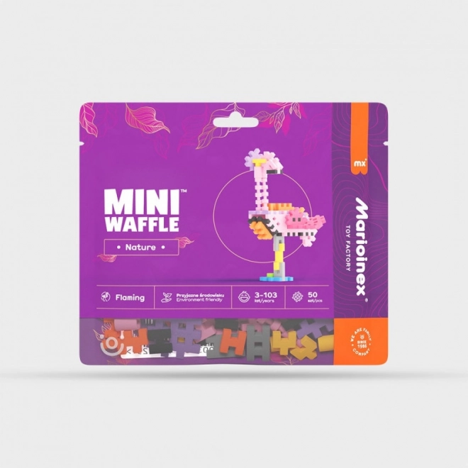 Mini Waffle Nature Bauset – Flamingo, 50 Teile
