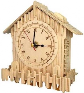 Holz-3D-Puzzle – Uhr Häuschen WOODCRAFT
