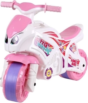 Kinder-Laufrad-Motorrad rosa-weiß