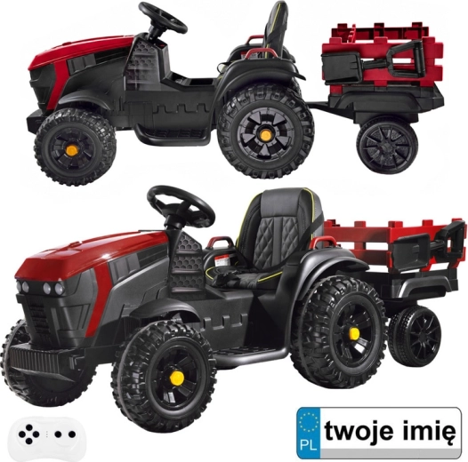 Elektrischer Kindertraktor mit Anhänger – Rot