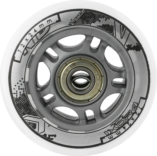 Satz weißer PU-Rollen 72 × 24 mm mit ABEC 7-Lagern NILS EXTREME