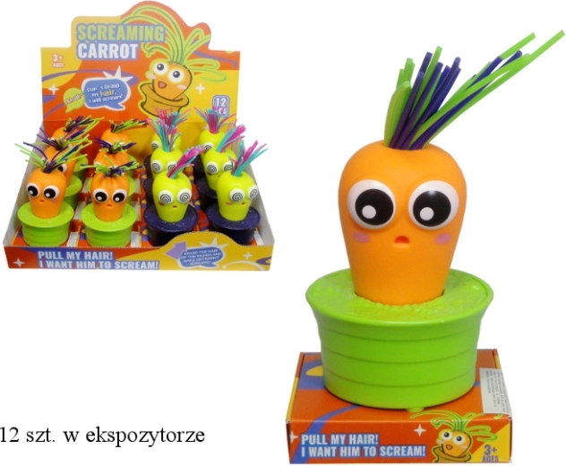 Schreiende Karotte zum Ziehen am Grün