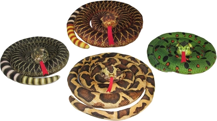Plüschschlange 145 cm – realistischer Schuppendruck, 4 Farbvarianten