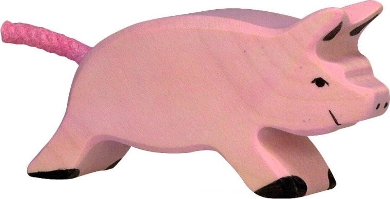 Holztiger laufendes Schweinchen - 1 Stück