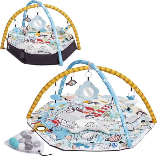 Kinderkraft Spieldecke Smartplay Sea mit Spielbogen und Bällen