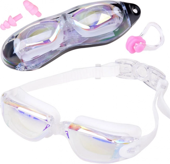Schwimmbrille UV-Schutz und Anti-Fog mit Ohr- und Nasenstöpseln