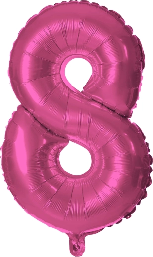 Folienballon Zahl 8 30 cm rosa TORO